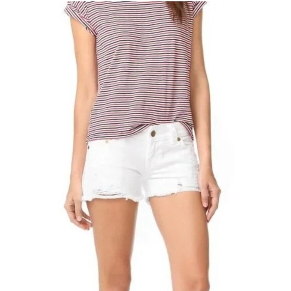 True Religion White Jean Shorts